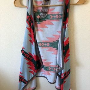 Long multi colored vest